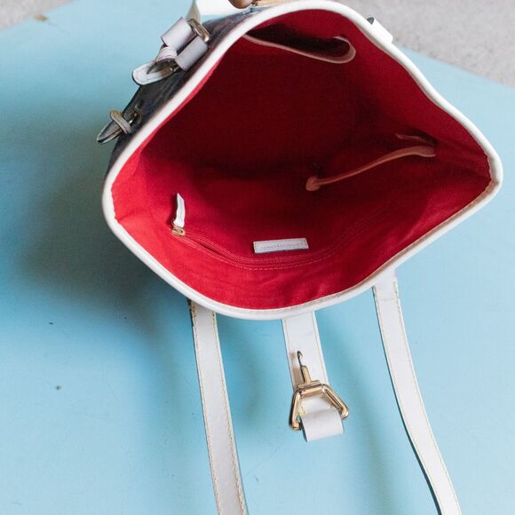 Dooney & Bourke Hand Painted Graffiti Splatte Canvas Bucket Shoulder Tote Bag - Picture 4 of 12